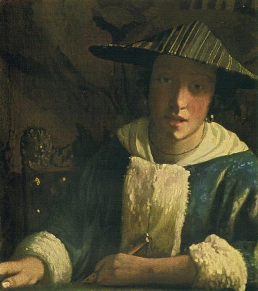 "YOUNG GIRL WITH A FLUTE" Artwork by Jan Vermeer (16321675)